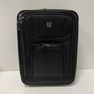 Ful Rolling Luggage Small Suitcase Bag 17" - Black Carry On Weekender W/ Handle